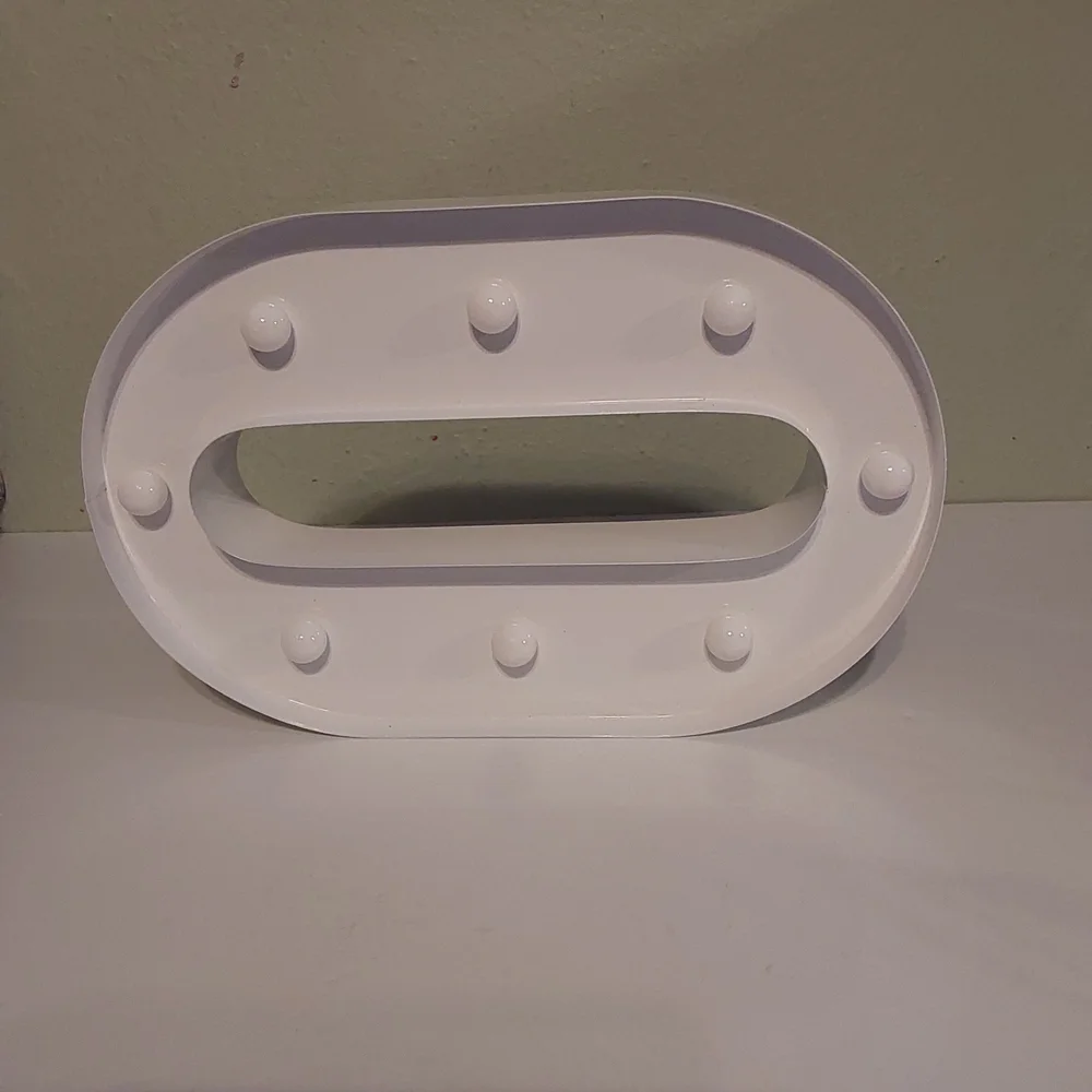 Metal White 0 Number AA Battery Light Up Wall (41)